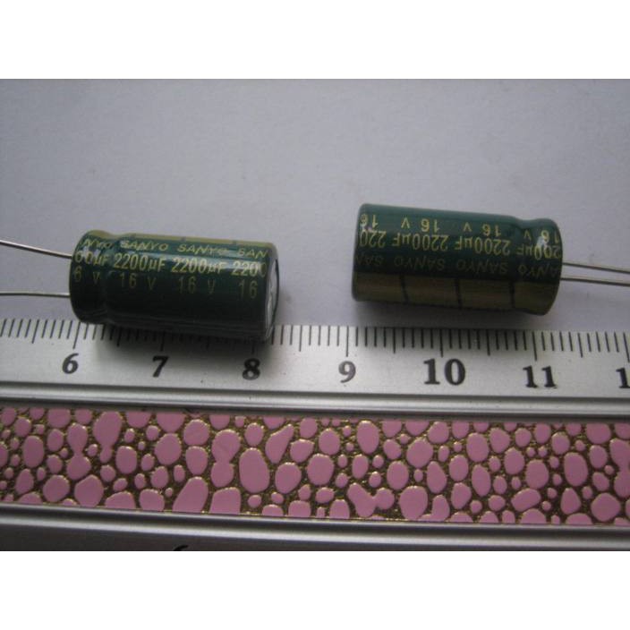 Elco Sanyo 2200uf 16v 10x20mm Elektrolit Kapasitor