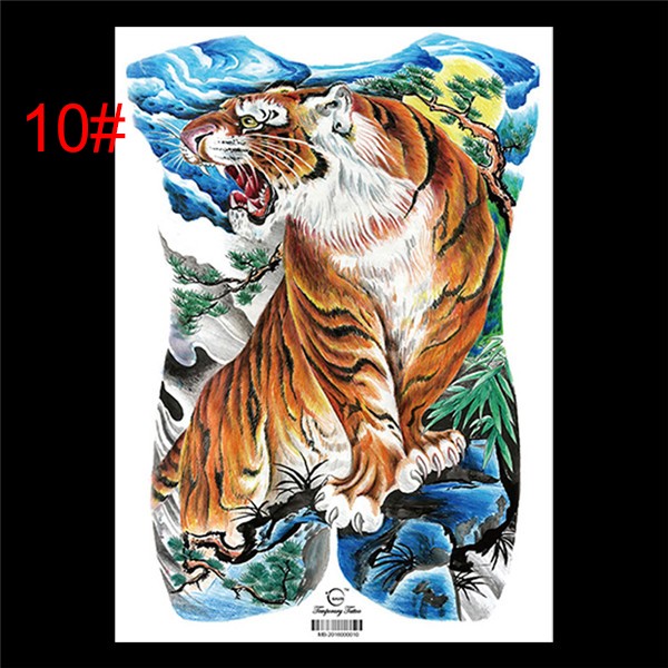 Sticker Tattoo Punggung Full Motif Macan Naga Burung Rubah 9 Pilihan Desain Shopee Indonesia