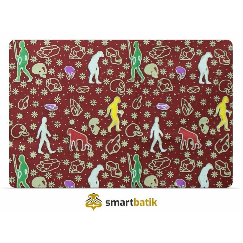 Batik Sejarah Motif Manusia Purba Maroon Crem (Tulis Kombinasi Cap) |  Shopee Indonesia