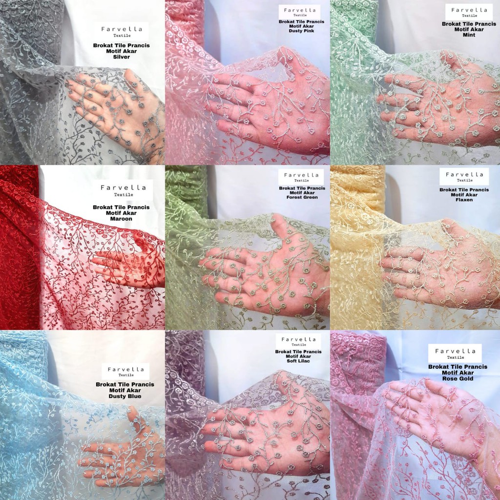 Sakura sandang toko kain ini terletak di jalan mayjen sutoyo, yogyakarta. 1/2 Meter Kain Brokat Tile Prancis Premium Motif Akar