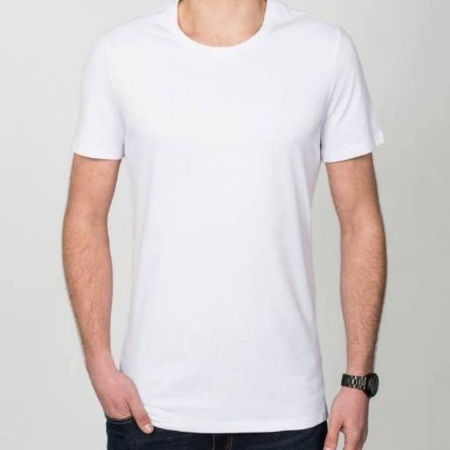 Download gambar kaos polos depan belakang, mentahan baju polos depan. Kaos Polos Putih Bahan Katun Bagus Shopee Indonesia