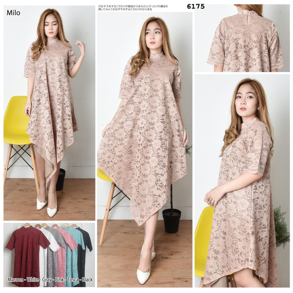 Luve Collectons Dress Brukat Jumbo Dress Brukat Wanita Shopee Indonesia
