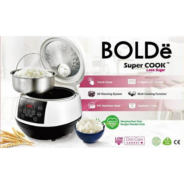 Rice cooker xiaomi zhenmi rice cooker health penanak nasi rendah gula 3l harga rp 1.781.500 dikirim dari dki jakarta. Rice Cooker Less Sugar Bolde 1 Liter Magic Com Rendah Gula Penanak Nasi Shopee Indonesia