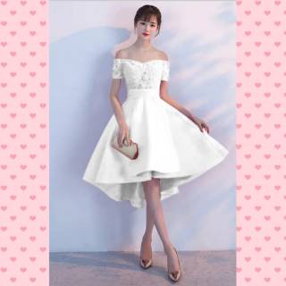Dress Pesta Remaja Perempuan Sabrina Brokat Gaun Malam Anggun Dinner Shopee Indonesia