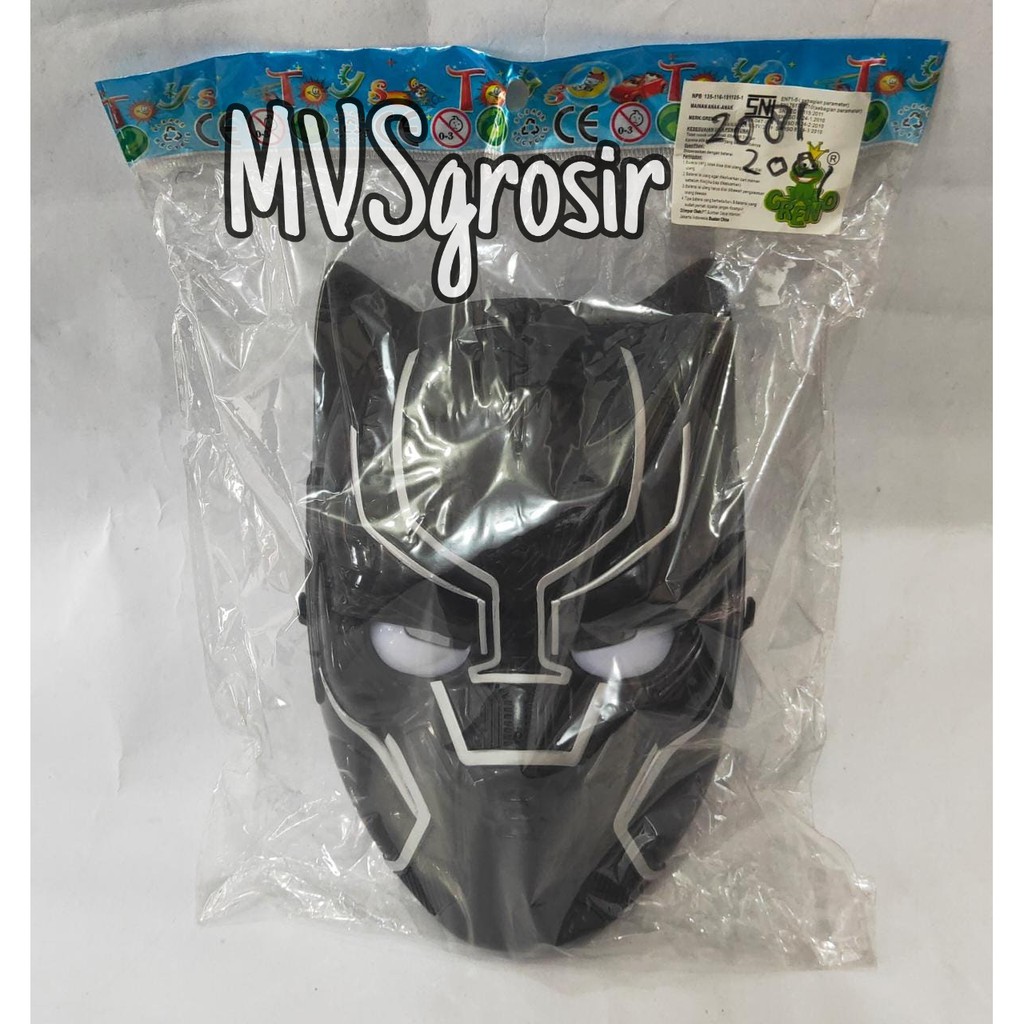 MVSGROSIR TOPENG HERO ATTACK BLACK PANTHER PR2081 MASK COSPLAY TOPENG ANAK  ADA LAMPU | Shopee Indonesia