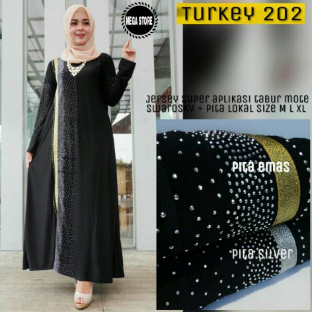 Gamis Model Turki Good Quality Abaya Arab Hitam Bordir Gamis