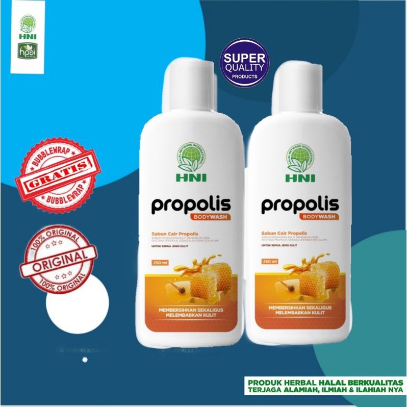 HNI PROPOLIS BODY WASH isi 250mL | Sabun Cair Propolis | anti bakteri,  jamur, kesehatan kulit, lembut, lembab | Shopee Indonesia