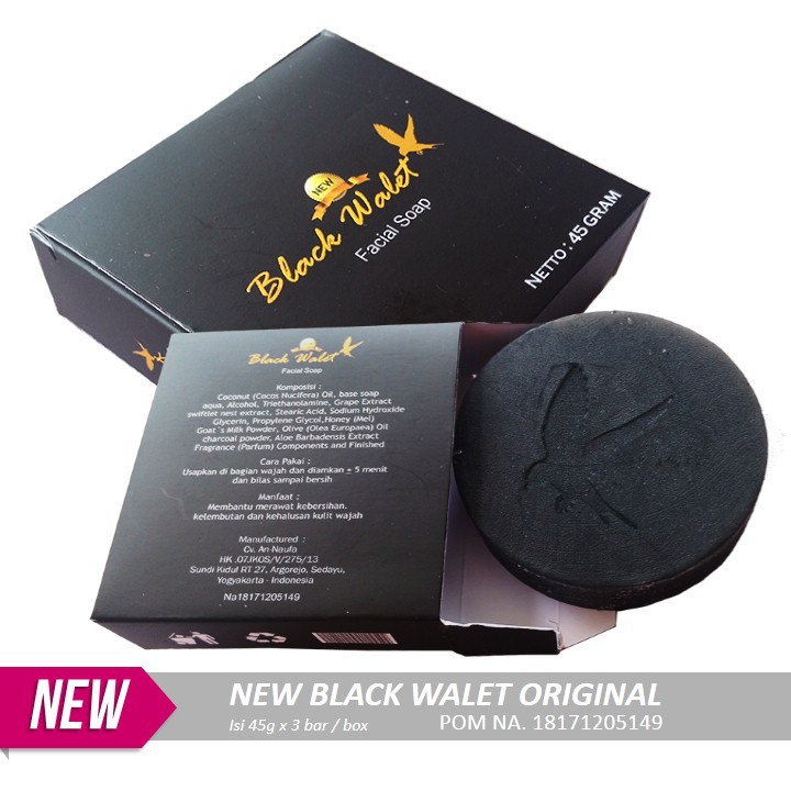 Cara pakai sabun black walet · basahi wajah anda, kemudian usapkan sabun black walet hingga berbusa secukupnya saja · gosok kulit wajah anda dengan gerakan . Black Walet Facial Soap Sabun Walet New Black Walet Shopee Indonesia