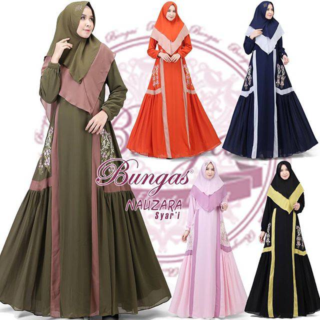 Original Gamis Syari Nauzura Syar I By Bungas Gamis Busui Ceruti