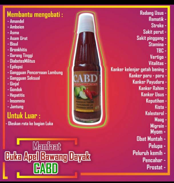 Cuka apel bisa jadi alternatif pengobatan sederhana yang bisa dilakukan sendiri di rumah. Cabd Cuka Apel Bawang Dayak Original Shopee Indonesia