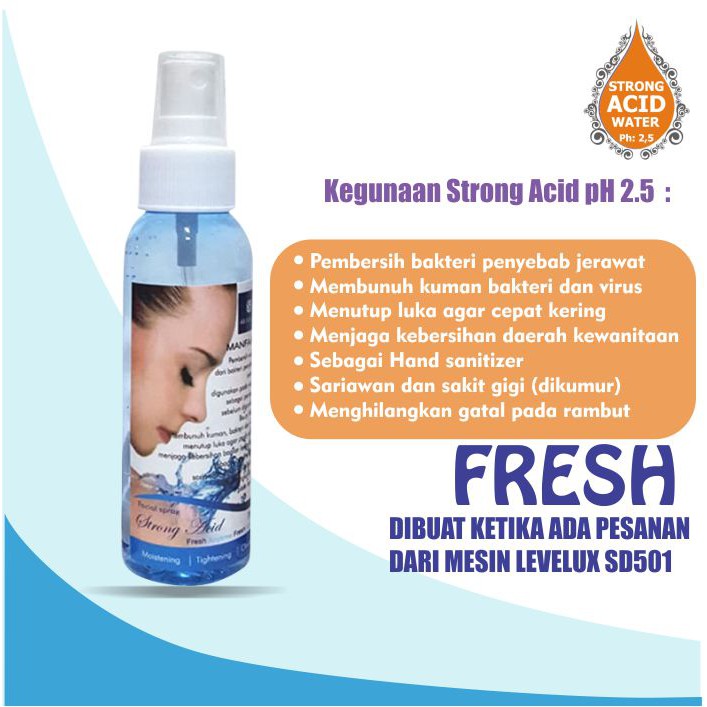 Untuk penggunaan agar wajah lebih cerah (termasuk menanggulangi masalah jerawat) gunakan secara bersamaan produk strong acid & beauty, caranya : Jual Strong Acid Ph 2 5 Sanitcare Kangen Water Pembersih Jerawat Komedo Alami Tanpa Pengawet Free Ongkir Indonesia Shopee Indonesia