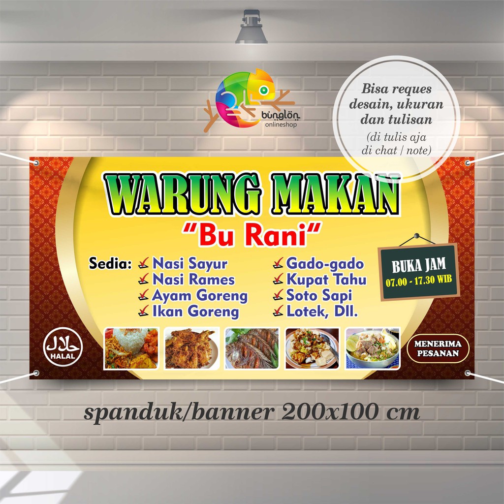 Contoh banner spanduk rumah makan / restaurant cafe mbah njontor. Jual Spanduk Banner Warung Makan Indonesia Shopee Indonesia