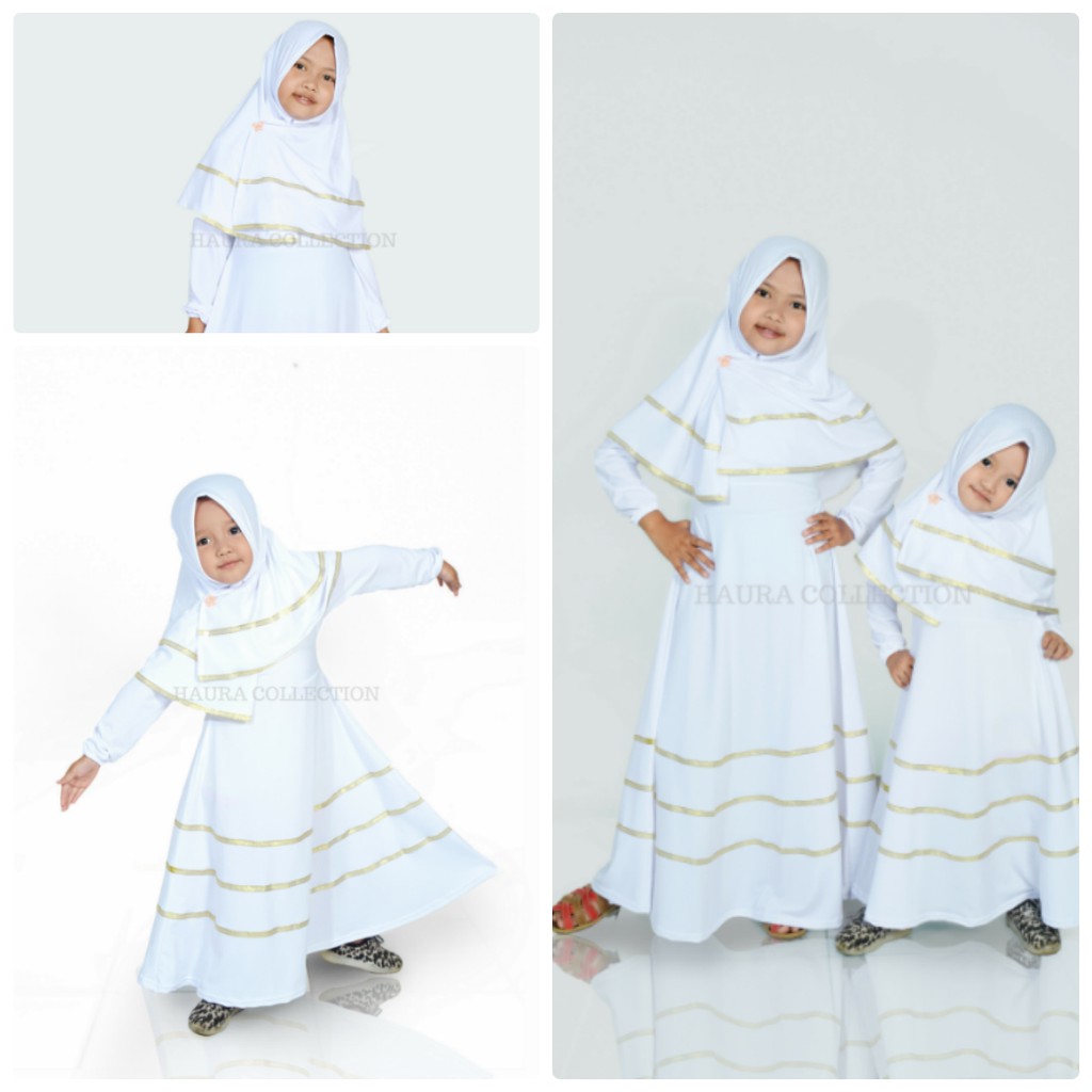 Baju Muslim Gamis Anak Perempuan Warna Putih Shopee Indonesia