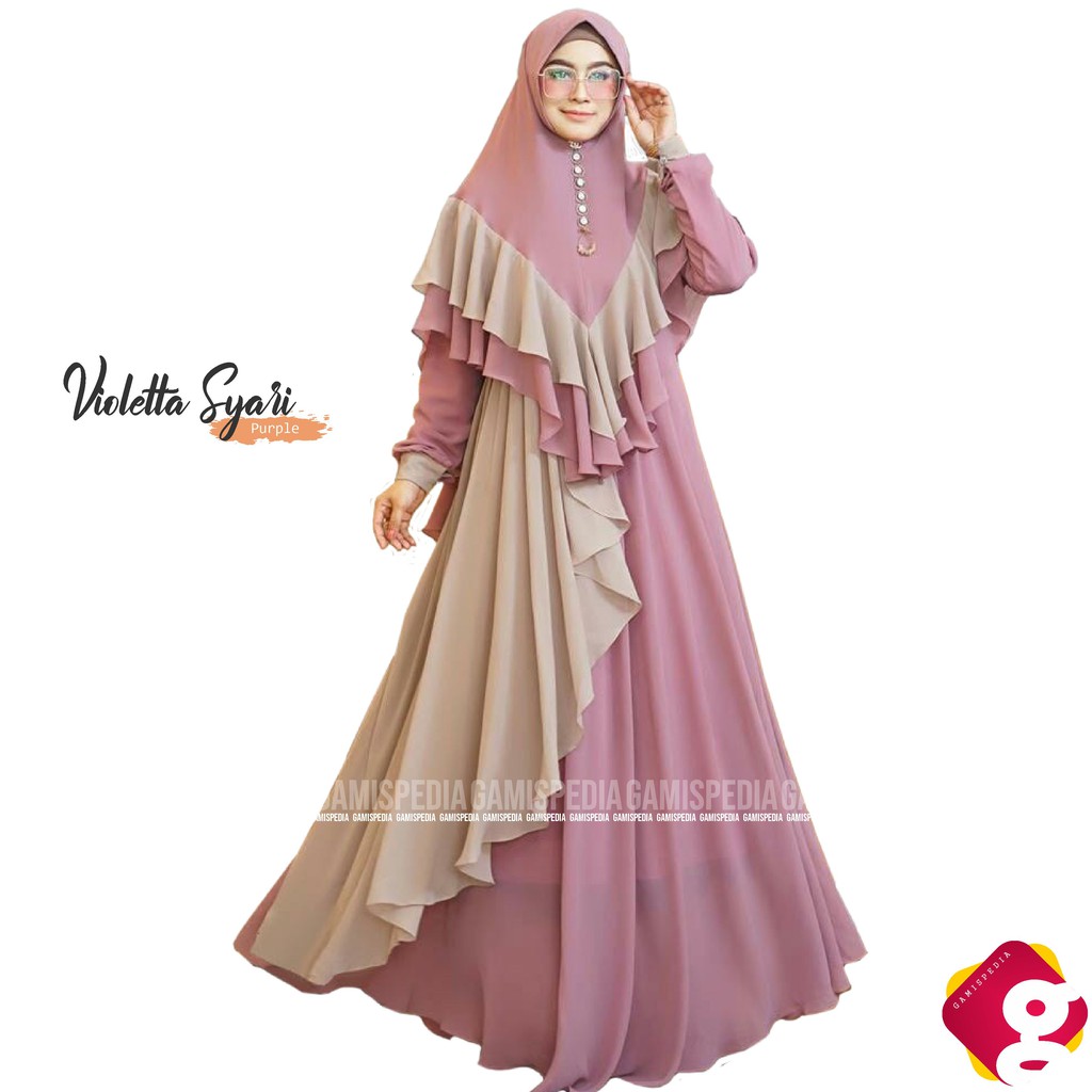 Gamis Syari Violetta Gamis Terbaru Gamis Khimar Original By