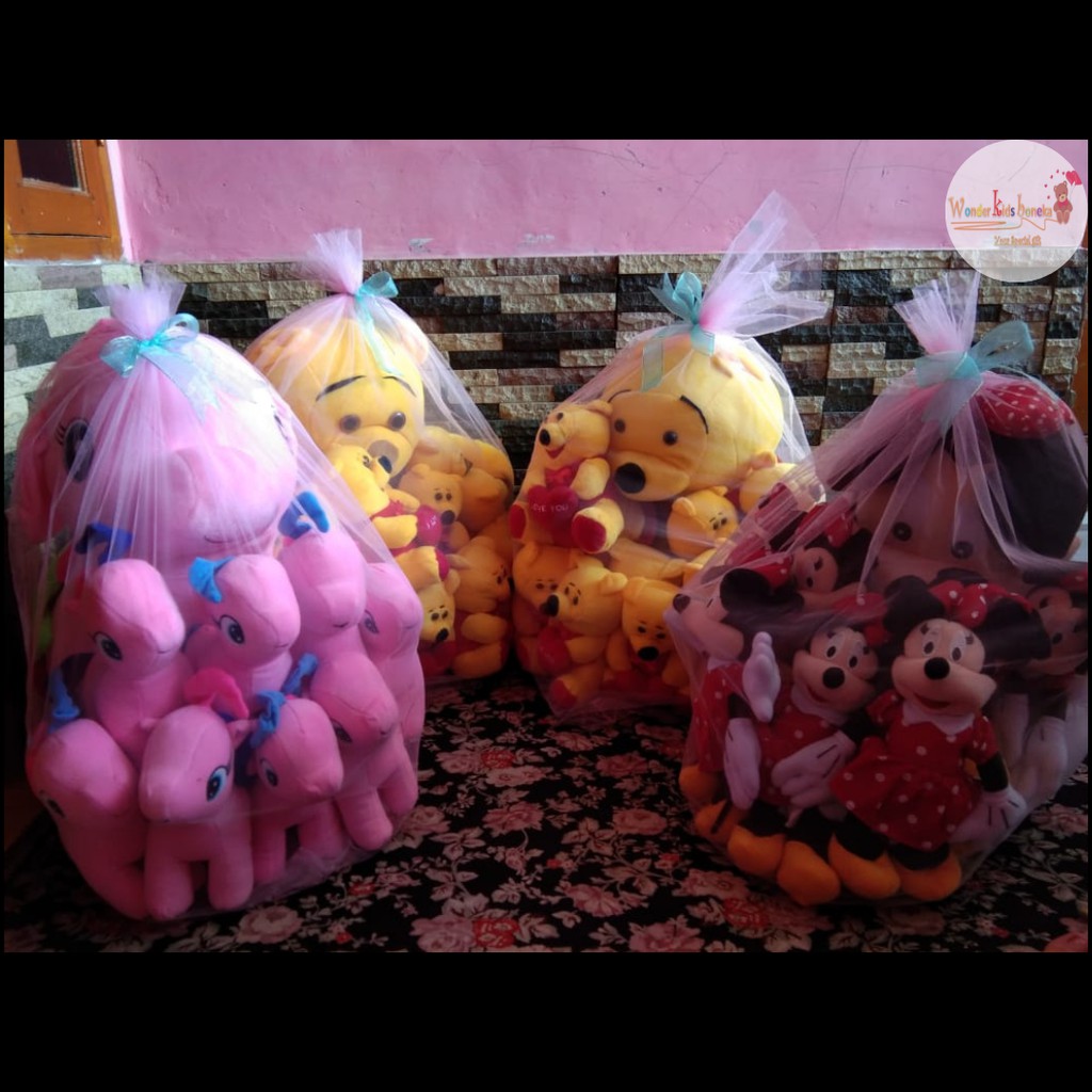Jual boneka jumbo beranak doraemon hello kitty mouse kuda poni mickey