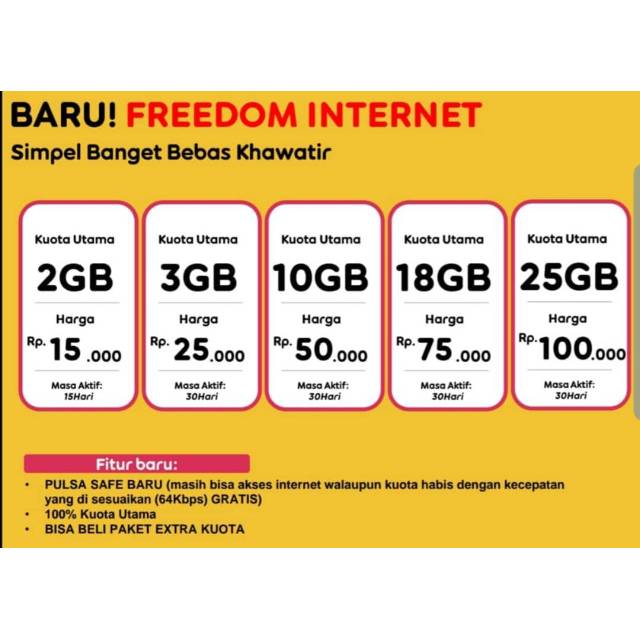 Sobat edu dapat memilih berbagai pilihan paket internet, contohnya paket freedom, paket yellow, dan paket unlimited. Inject Paket Internet Freedom Internet Indosat Shopee Indonesia
