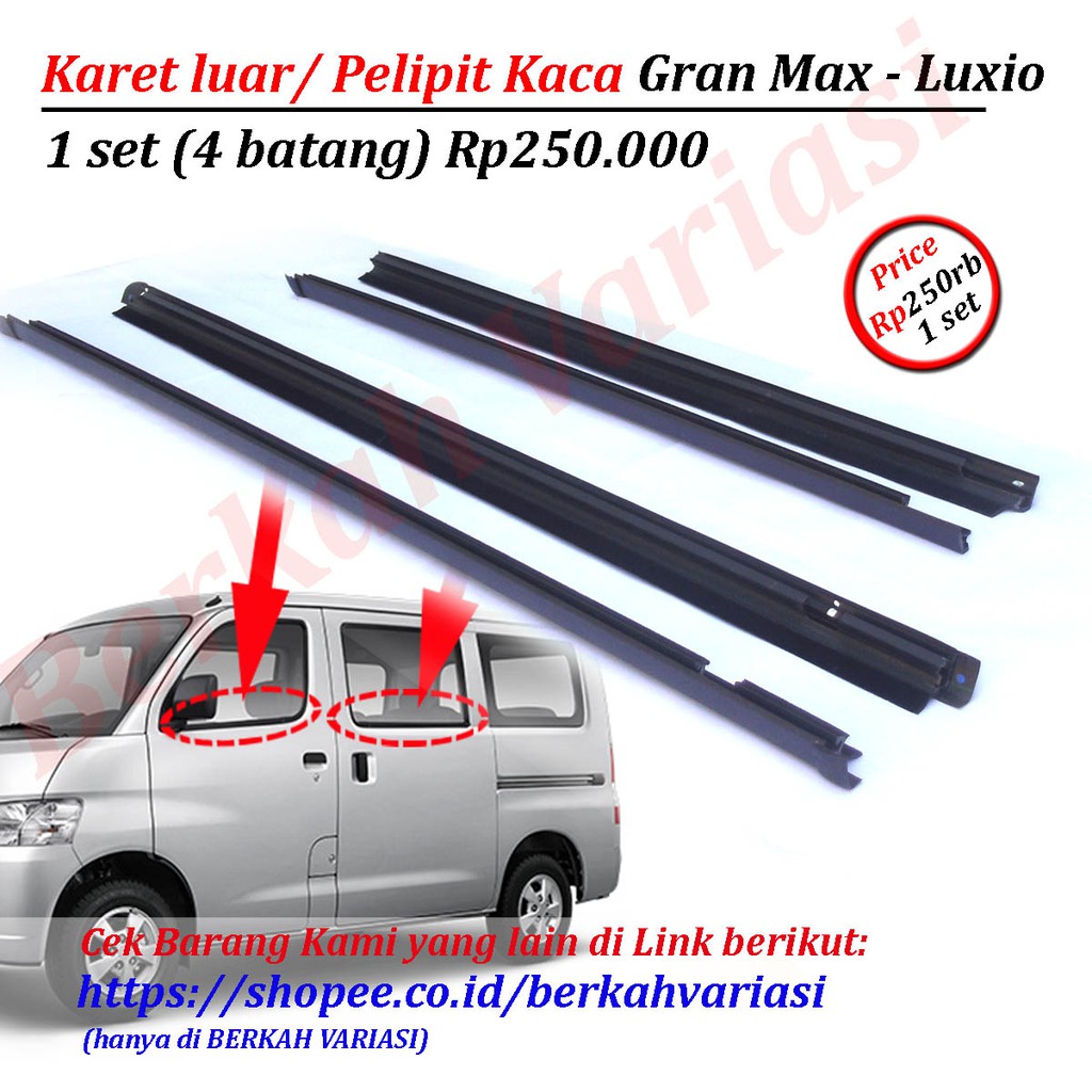Pelipit Karet Luar Kaca Pintu Daihatsu Gran Max Luxio | Shopee Indonesia