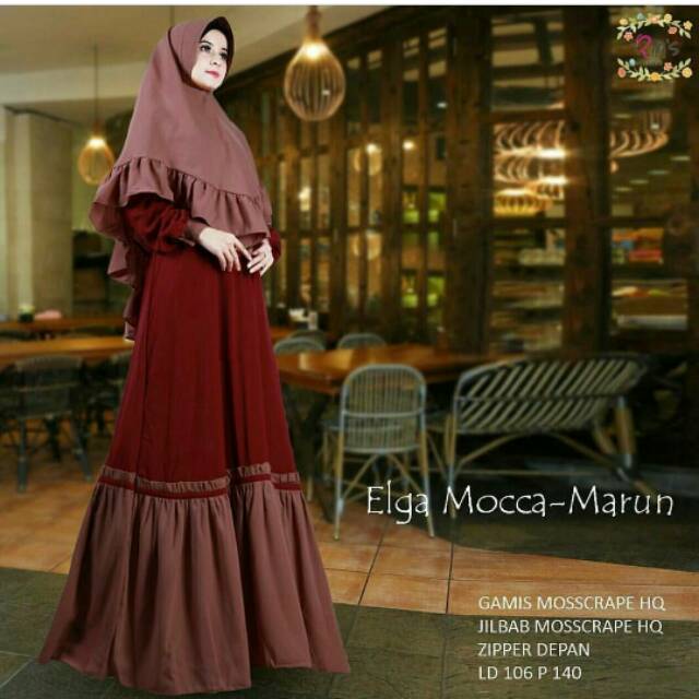 Elga Syari Plus Pashmina Gamis Syari Murah Syari Termurah W