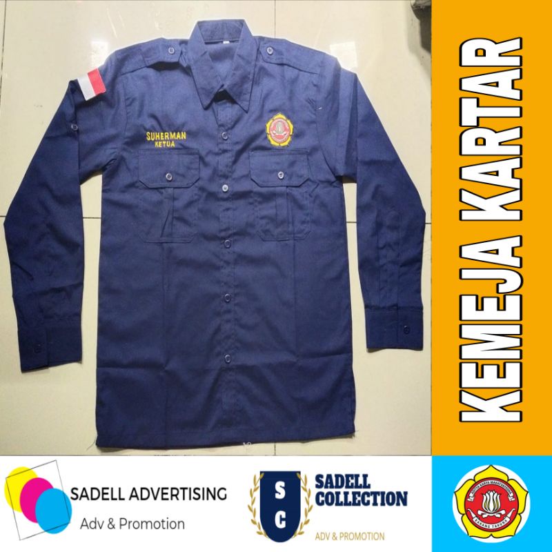 Jual kemeja karang taruna baju karang taruna full bordir lengan panjang