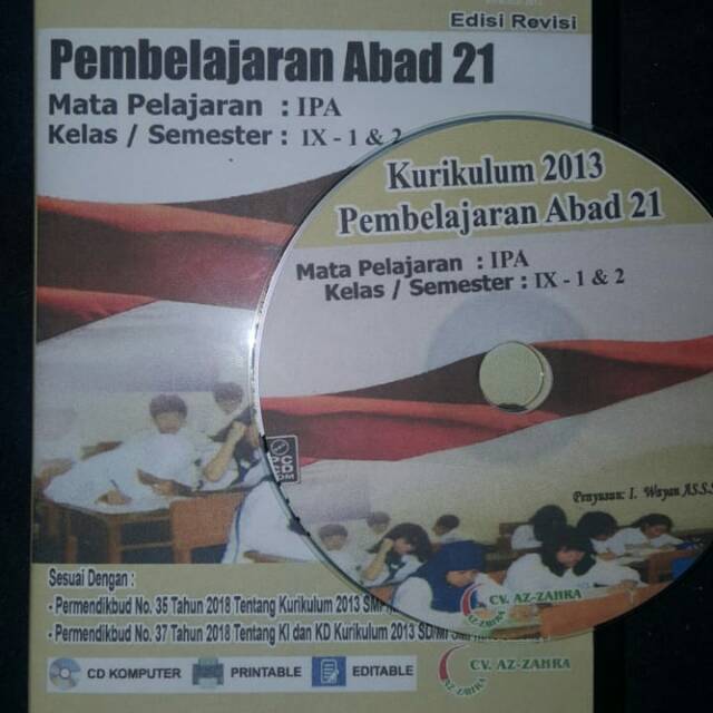 Rpp smp terintegrasi keterampilan abad 21. Cd Rpp Smp Mts Ipa Kelas Ix Kurikulum 13 Revisi Terbaru Abad 21 Shopee Indonesia
