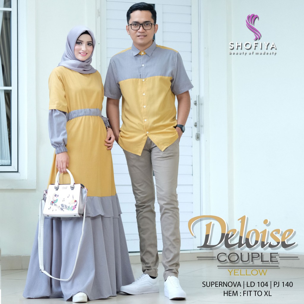 Couple Muslim Deloise Ori Shofiya Koko Gamis Muslim Shopee