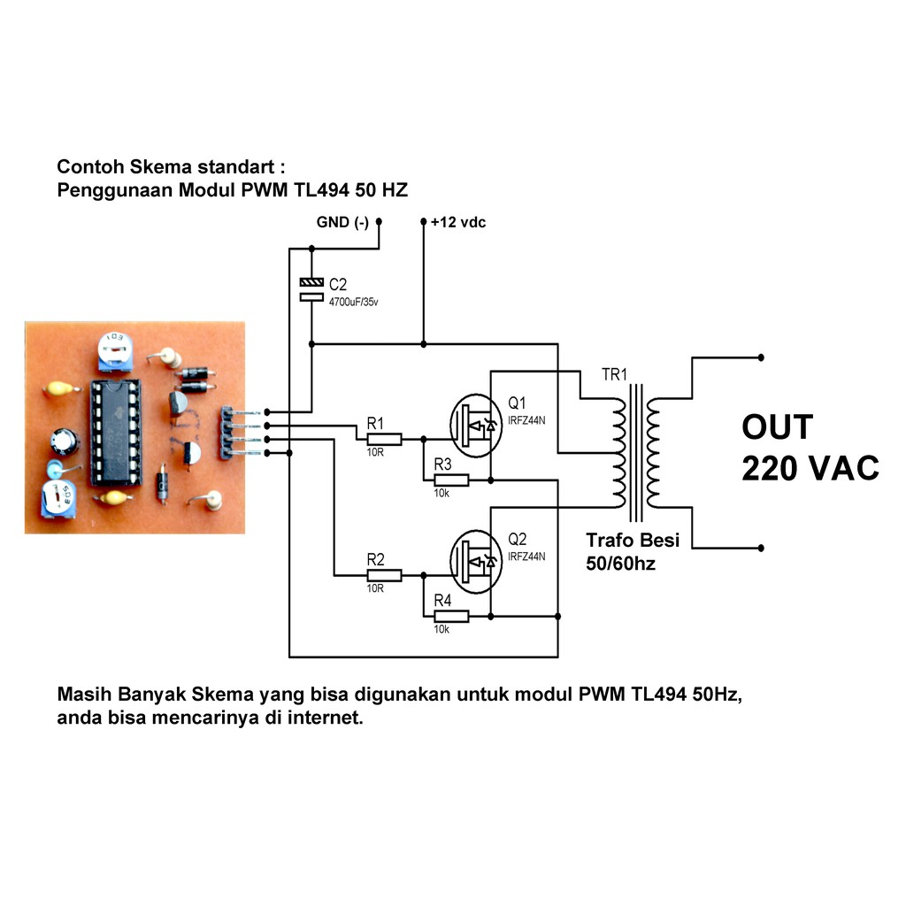 Decoder biner adalah rangkaian logika kombinasional lain yang dibangun dari gerbang logika individu dan merupakan kebalikan dari sebuah encoder. Pwm Inverter Tl 494 50 60 Hz Bukan Sg 3525 Atau Sg 3524 Modul Trafo Besi Shopee Indonesia