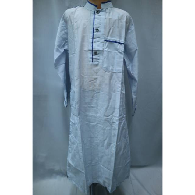Baju Koko Jubah Gamis Anak Laki Laki Muslim Putih Kebiruan