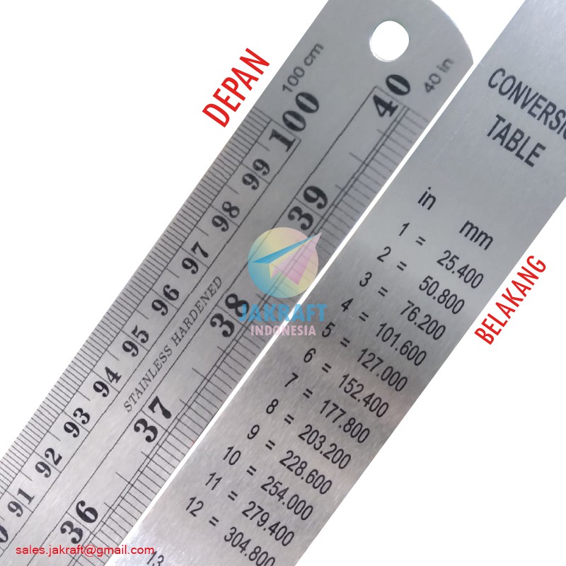 Nilai hasil pengukuran penggaris atau mistar menunjukkan skala penggaris pada ujung akhir benda yaitu 2,5 cm dan ada ditengah garis kelima dan . 1 Pcs Penggaris Besi Panjang 100 Cm 1 Meter 40 Inch Label Trifelo Stainless Steel Ruler Shopee Indonesia