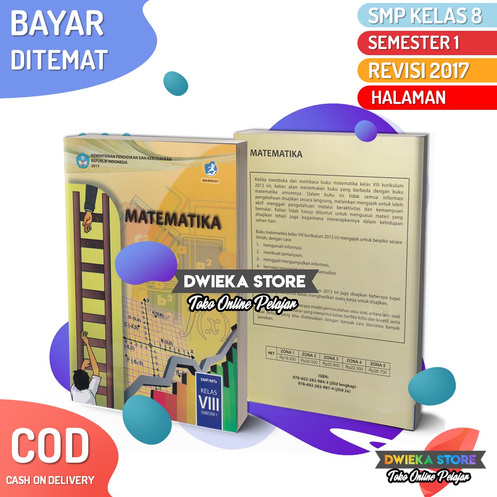 Kumpulan 12+ Buku Matematika Kelas 8 Kurikulum 2013 Semester 1 Penerbit Erlangga [Terbaru] 