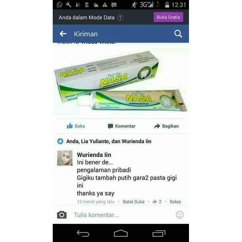 Pasta Gigi Nasa Odol Nasa Original Obat Sakit Gigi Mengatasi