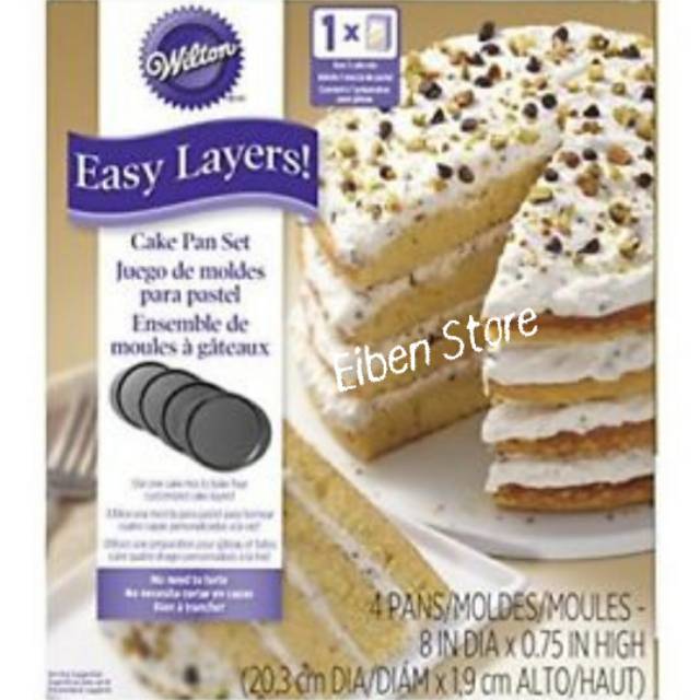 A two layer cake will have less servings than a three layer cake because the more. Wilton Round Easy Layer Cake Pan 4pc 8inch Shopee Indonesia