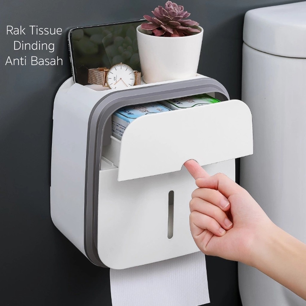 HA 48 Tempat Tissue Roll Toilet Dinding Kotak Tisu WC Kamar Mandi Rak  Penyimpanan | Shopee Indonesia