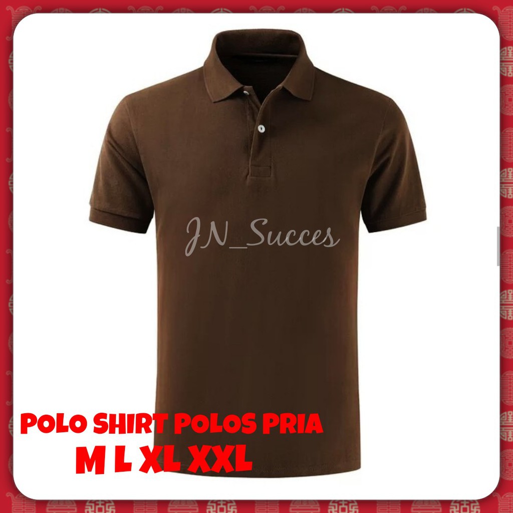 Fácil edição de cor da blusa, manga e botões; Bisabayarditempat Polo Shirt Coklat M L Xl Xxl Shopee Indonesia
