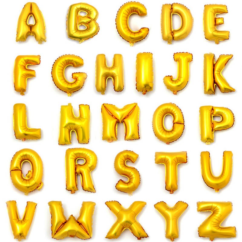 Balon Huruf &amp; Angka Foil Gold 40cm | Shopee Indonesia