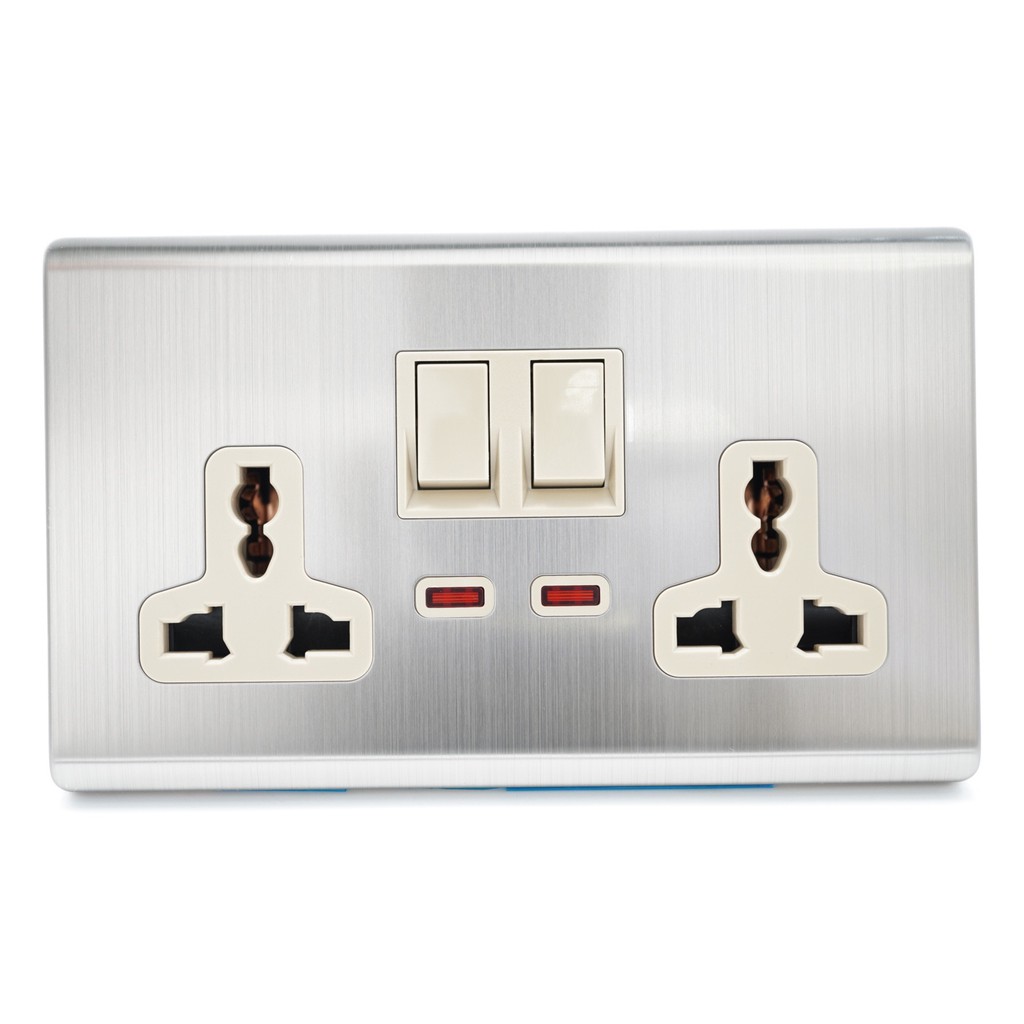 HC L6 - 2 Gang Stop Kontak Listrik Double Multi Fungsi 13A - Minimalist  Modern | Shopee Indonesia