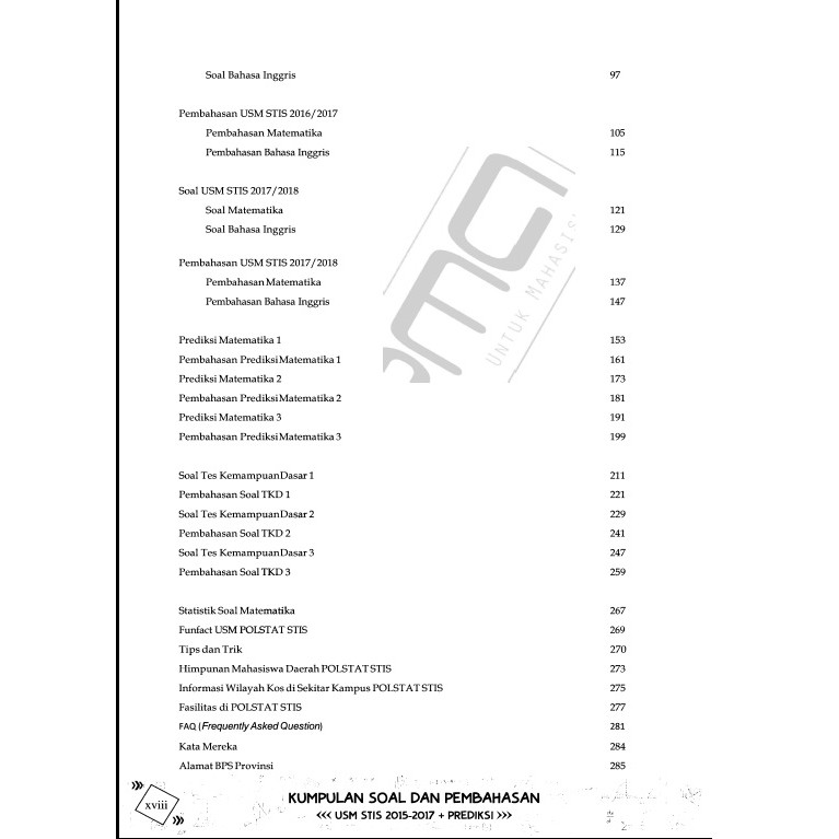 Waktu saya tes stis dulu soal nya terdiri dari 3 bagian yaitu matematika, bahasa inggris dan . Buku Ujian Saringan Masuk Polstat Stis 2021 Busm 2021 Kopma Stis Shopee Indonesia