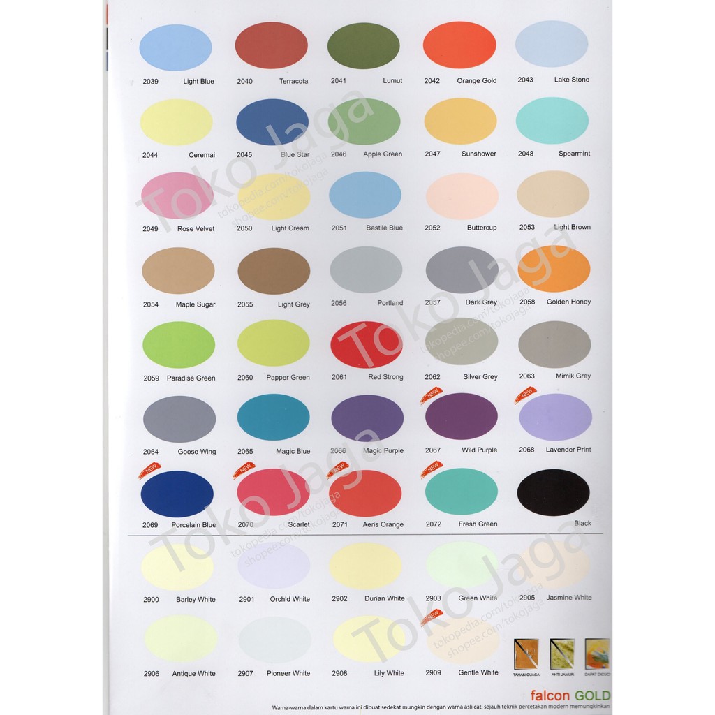 Februari Maniss Promo Cat Tembok Exterior Falcon Gold 25kg Lengkap Semua Warna Kode 361 Indonesia 