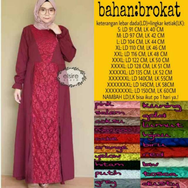 Maxi Dress Longdress Gamis Brukat Jumbo Bigsize Murah Shopee Indonesia