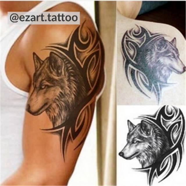 Serigala Tribal Keren Temporary Tattoo Tato Temporer Fashion Premium Quality Shopee Indonesia