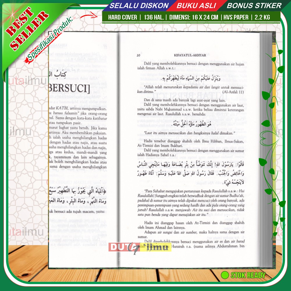 Istilah syara' thaharah adalah bersih dari hadas dan najis. Terjemah Kitab Kifayatul Akhyar 2 Jilid Lengkap Shopee Indonesia