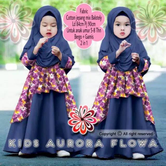 Aurora Kid Gamis Anak Fashion Muslimah Baju Muslim Anak