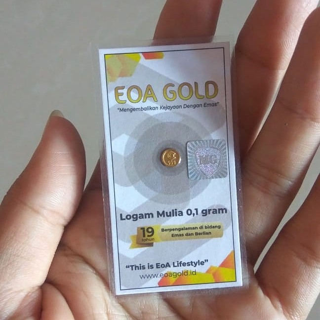 Emas Eoa Gold 0 1 Gr Logam Mulia Emas Batangan 24k 999 Bersertifikat Kwitansi Asli 2020 Indonesia 
