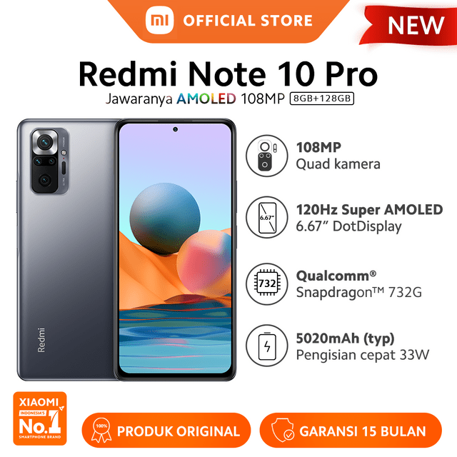 Ini Harga Dan Spesifikasi Xiaomi Redmi Note 10 Di Indonesia Xiaomi Redmi Note 10 Pro 6128 - RAM 6GB ROM 128GB - Garansi ResmiRp3625000.