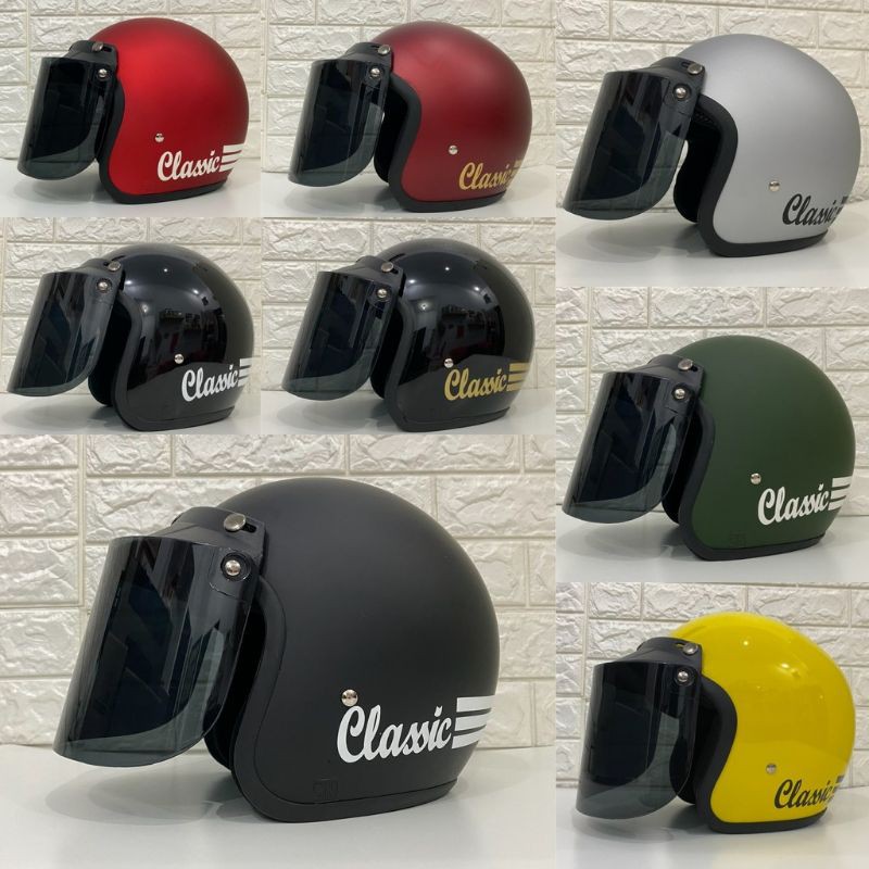 Helm bogo dewasa polos classic retro silver datar, 87000 . HELM BOGO DEWASA SUDAH TERMASUK KACA DATAR ATAU FLAT | Shopee Indonesia