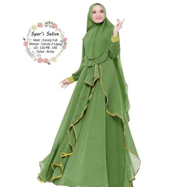 Dijamin Real Pict Gamis Syari Xl Ori By Av Premium Gamis Slavina