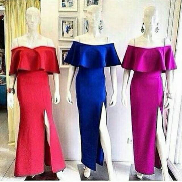 Sabrina Dress Murah Dress Pesta Dress Gaun Gown Dress Big Size Dress Jumbo Shopee Indonesia