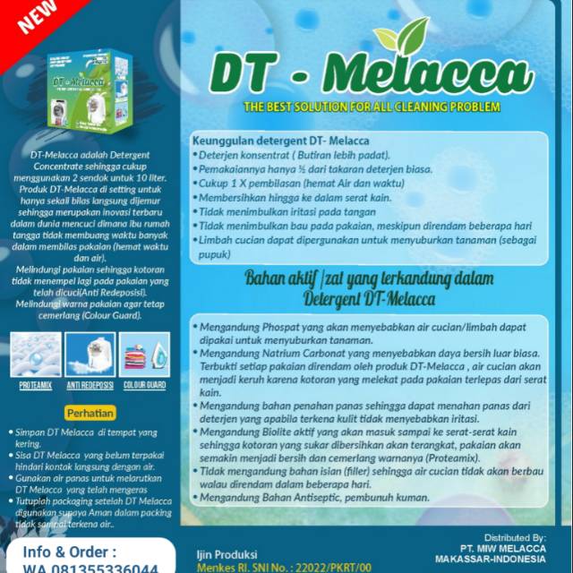Deterjen DT-Melacca 1kg | Shopee Indonesia