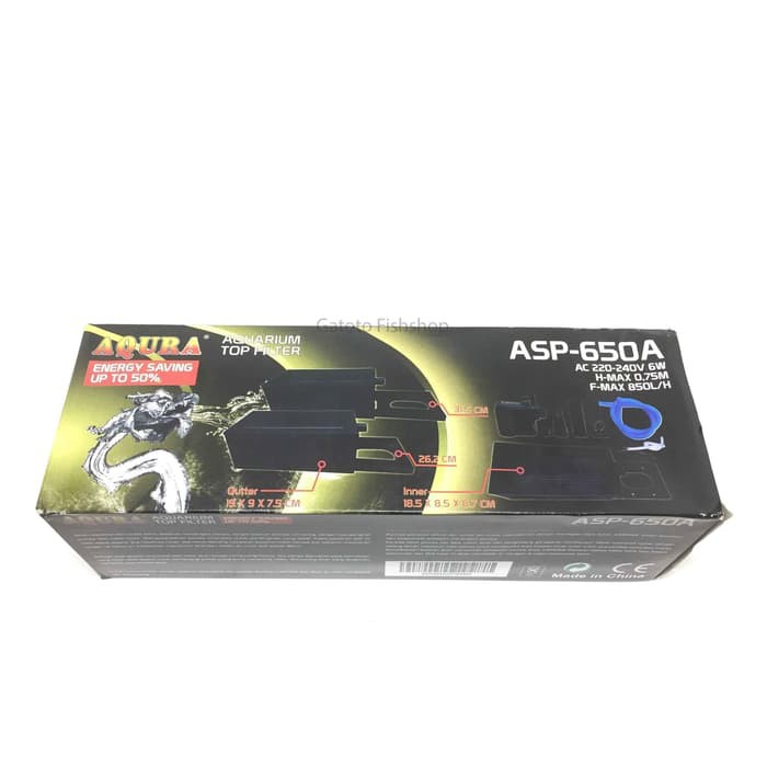 aquarium ikan top filter atas AQURA ASP 650 A 5 IN 1 LOW WATT | Shopee  Indonesia