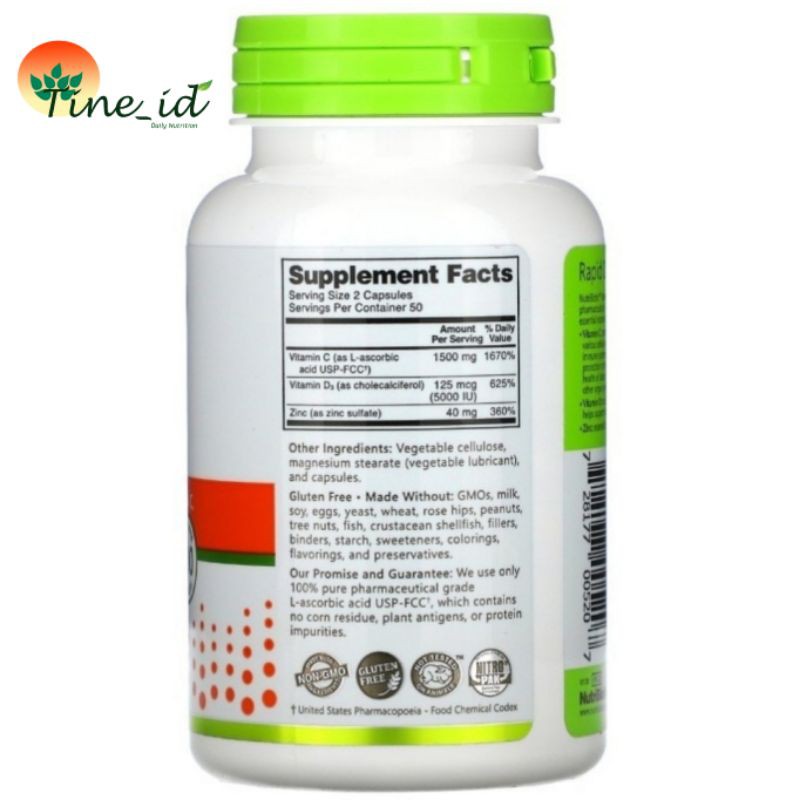 For further information or help please telephone 01508 . Jual Nutribiotic Vitamin C 1500 Mg Vitamin D3 5000 Iu Zinc 40 Mg Vit C Vit D3 Zink 100 Caps 100 Ori Indonesia Shopee Indonesia