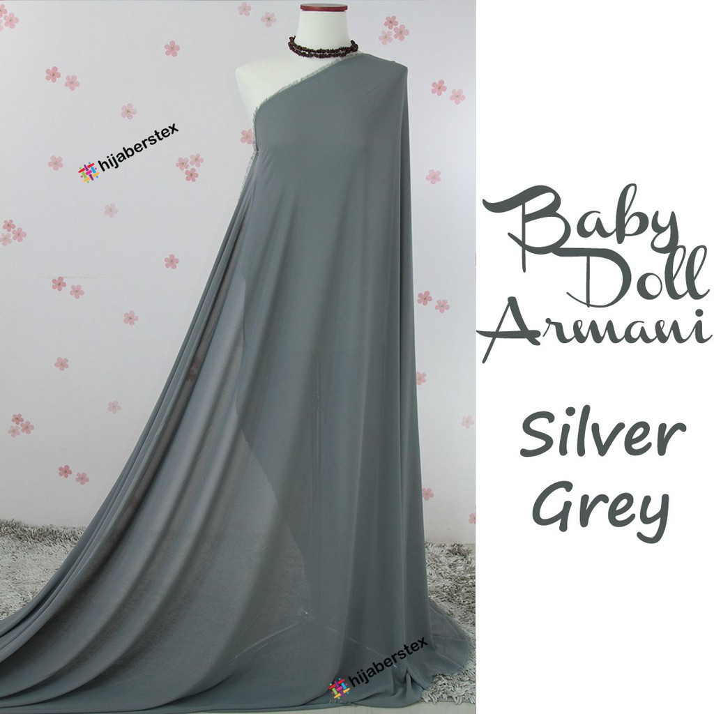 Beli produk bahan ceruti babydoll berkualitas dengan harga murah dari berbagai. Hijaberstex 1 2 Meter Kain Baby Doll Armani Silver Grey Shopee Indonesia